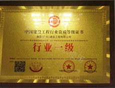 中国建设工程行业资质等级证书行业一级